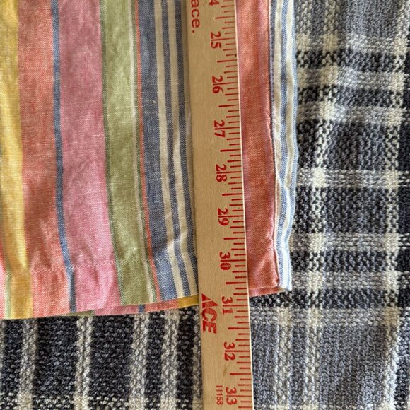 C&C California Colorful Stripe Pull-on Linen Cropped Pants Women Small Multicolo - Picture 4 of 7
